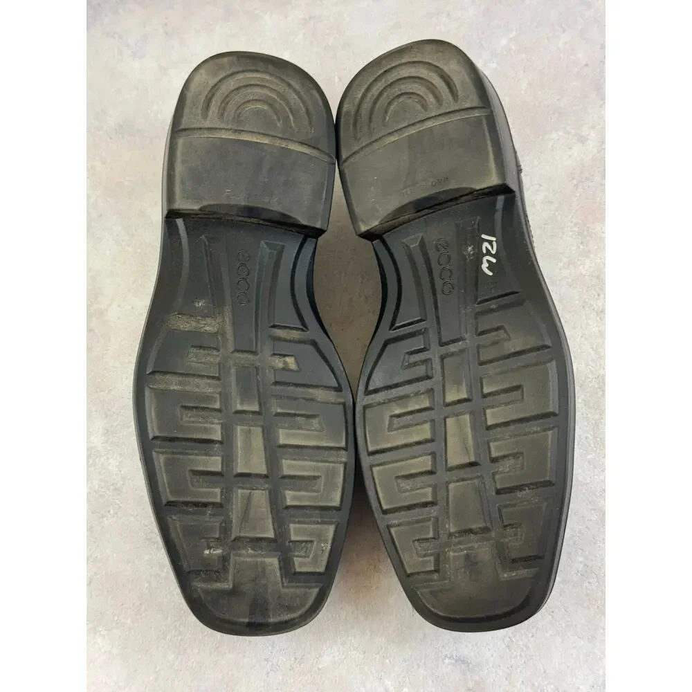 ECCO Helsinki 2 Men Black Leather Apron Toe Oxford Dress Shoes EU 43 US 9-9.5